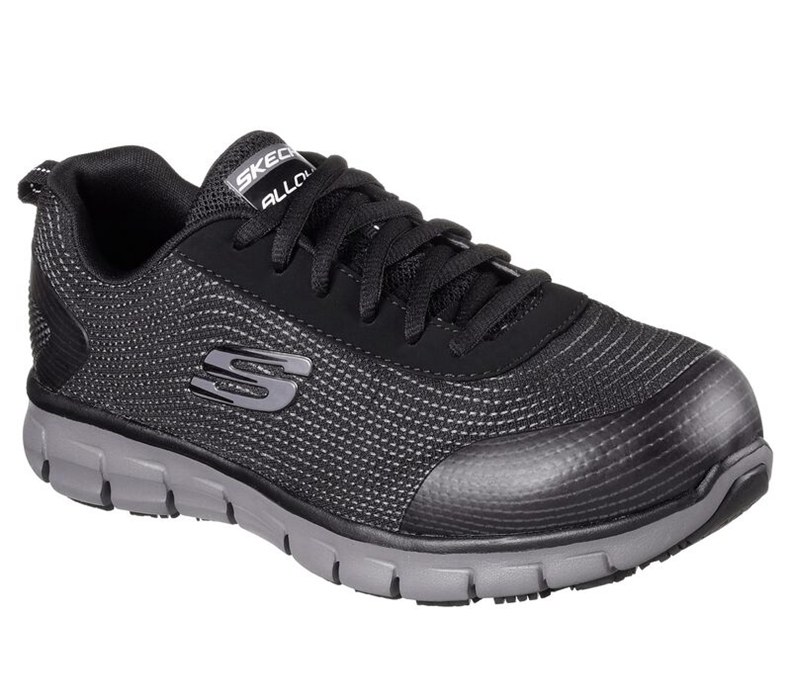 Skechers Dam Svarta Snörskor - Work: Synergy - Wingor Alloy Toe - Sverige (XAKYM-5163)